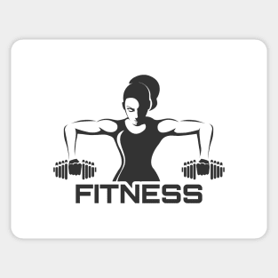 Woman with Dumbbell Fitness Club Design Sticker